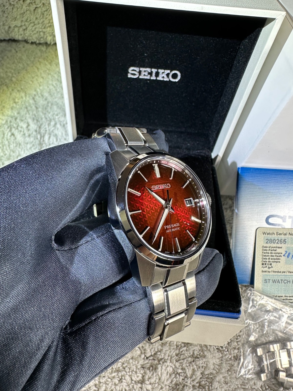 SEIKO PRESAGE Red Sharp Edge Automatic Mechanical… - image 3