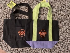 Trader Joe's Mini Halloween Canvas Tote Bag Set of 2 LIMITED EDITION