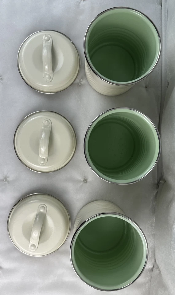 Juego de 3 latas de almacenamiento herméticas Typhoon Steel té café azúcar tapa hermética Foto 4 de 4