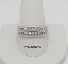 MENS 1/2CT NATURAL DIAMOND WEDDING BAND BRIDAL RING 10K WHITE GOLD