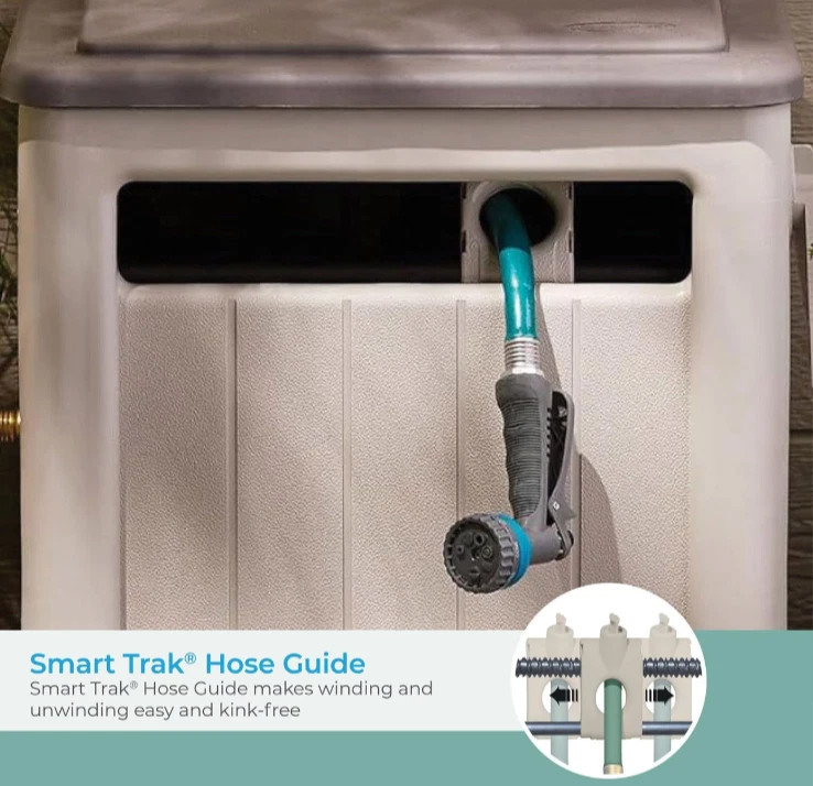 Carrete de manguera Hideawey giratorio 225 pies con guía de manguera y mango de manivela Foto 4 de 4