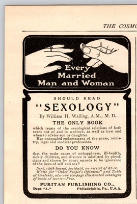 Advertising Print Ad 1903 Puritan Publishing Sexology William H Walling Married