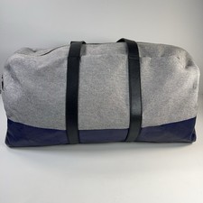 EVERLANE Twill Weekender Duffle Bag Large Inner Zip Pocket Gym Travel Gray Blue