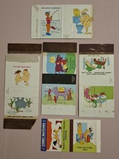 COMIC STRIP Matchbox Lables Whiskey Bar Cigarette Smoking Cardboard Covers