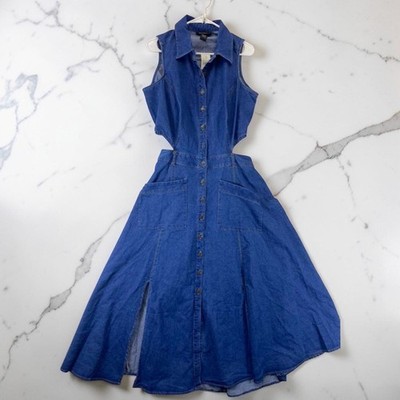 ashley stewart denim dress Strapless Denim Paneled Maxi Dress  Ashley Stewart