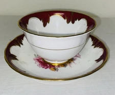 Vintage Tuscan Fine English Bone China Pink Rose Floral Teacup & Saucer Set