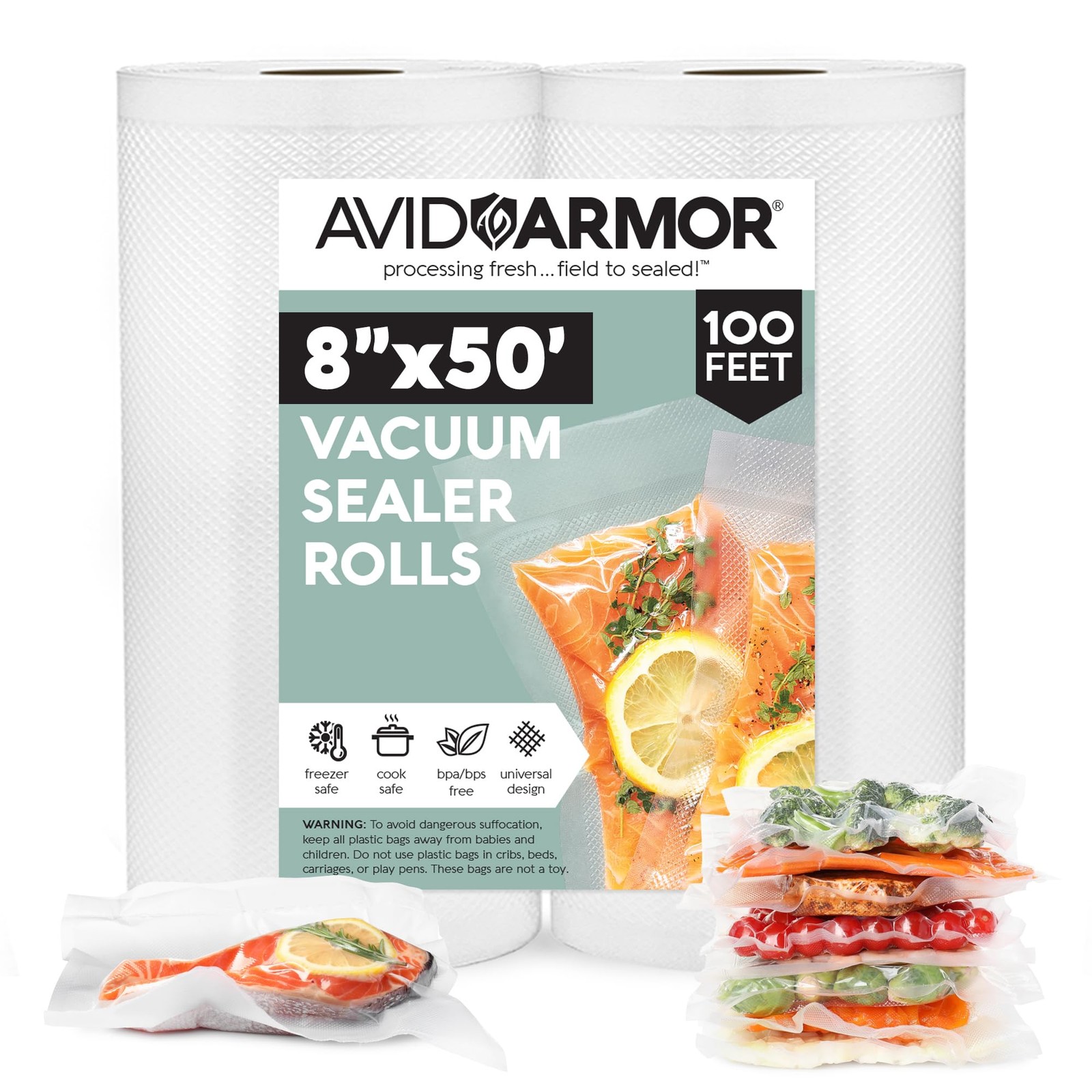 Vacuum Seal Rolls, Vac Seal Bags for Food Storage, Meal Saver Freezer Vacuum ...