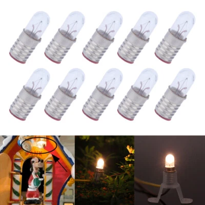 GLOFE 10Pcs Warm White Replacement Light Bulbs For Mr. Christmas Mickey's Clock Shop