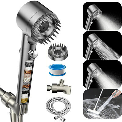 Zylomewe Filtered Shower Head with Handheld, High Pressure Shower Heads 4 Modes