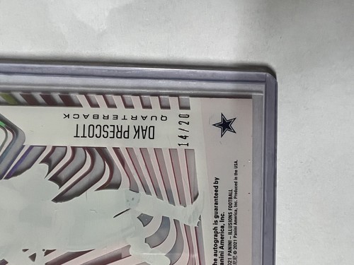 Illusions DAK PRESCOTT #ILL-8 Illusionists 2021 rojo automático # 14/20 Dallas Cowboys - Imagen 4 de 7