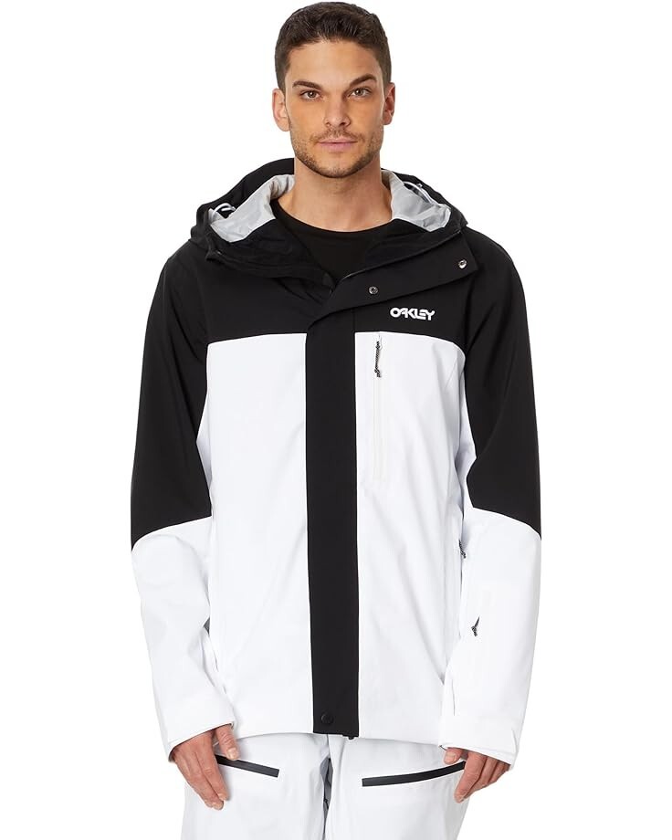 Oakley MEN'S Full Zip Button Up TNP TNT Shell White Black Jacket