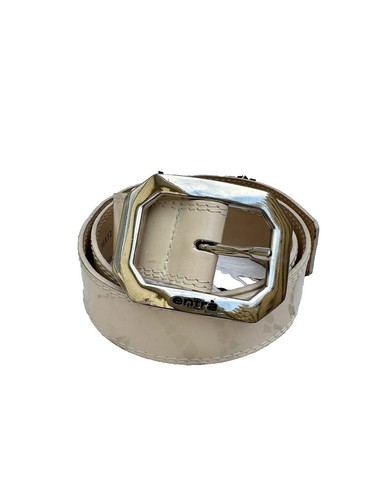 Gail Labelle Belt Leather White Gold Size Medium Statement  display picture 1