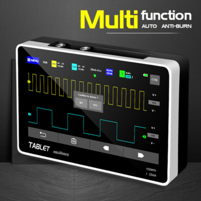 FNIRSI Mini 7'' Touch Panel Digital Tablet Oscilloscope 2CH 100MHz Bandwidth 1GS