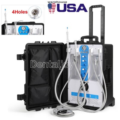 Portable Dental Mobile Delivery Unit System Air Compressor Strong Suction 4Hole