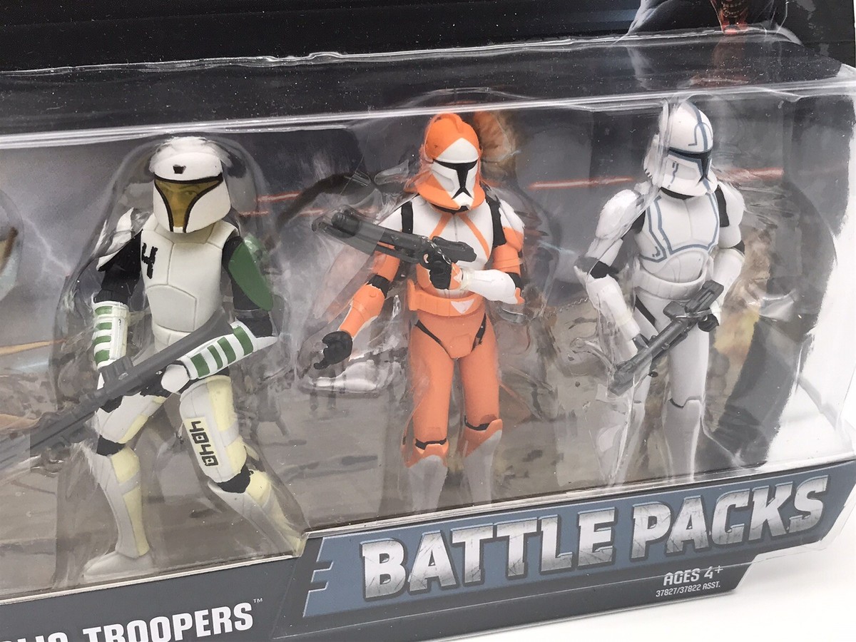 Star Wars Republic Clone Troopers (2011) Hasbro Battle Pack Figure Set  3-Pack!!!