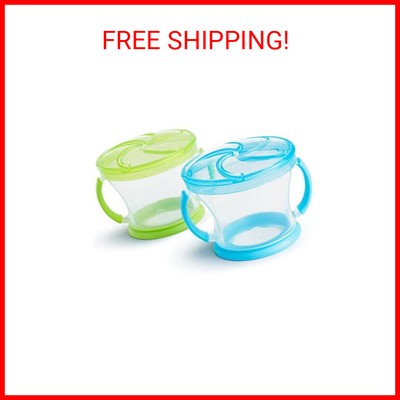Munchkin  Snack Catcher  Toddler Snack Cups, 2 Pack, Blue/Green