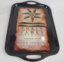 Tobin James Cellars Liquid Love Plastic Rectangle Handled Serving Tray 19" x 13"