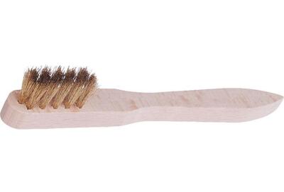 5x LESSMANN Minibürste Messingdrahtbesatz - gewellt, 3-reihig, Holzstiel 150mm
