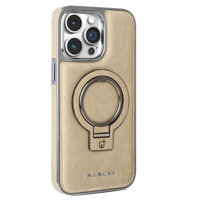 For iPhone 16 Pro Max / 16 Pro / 16 Luxury Leather Magnetic Invisible Stand Case