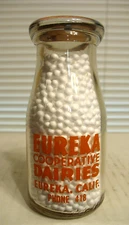 EUREKA, CALIFORNIA HALF PINT SIZE ACL MILK BOTTLE - EUREKA DAIRIES