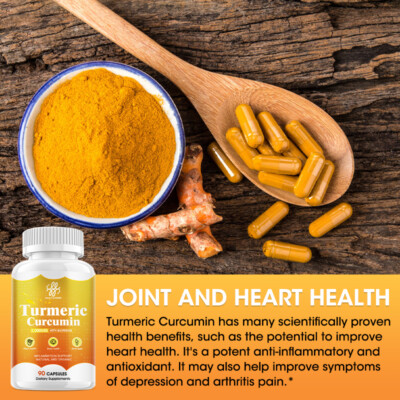 Turmeric Curcumin 95% 2000mg With BioPerine – High Potency Supplement For Joint, Heart & Immune Support 3 thumbnail image