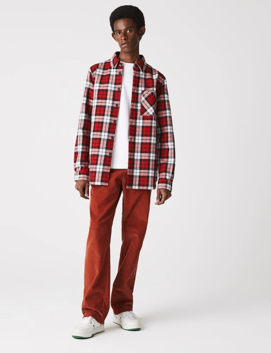 Lacoste clearance plaid shirt