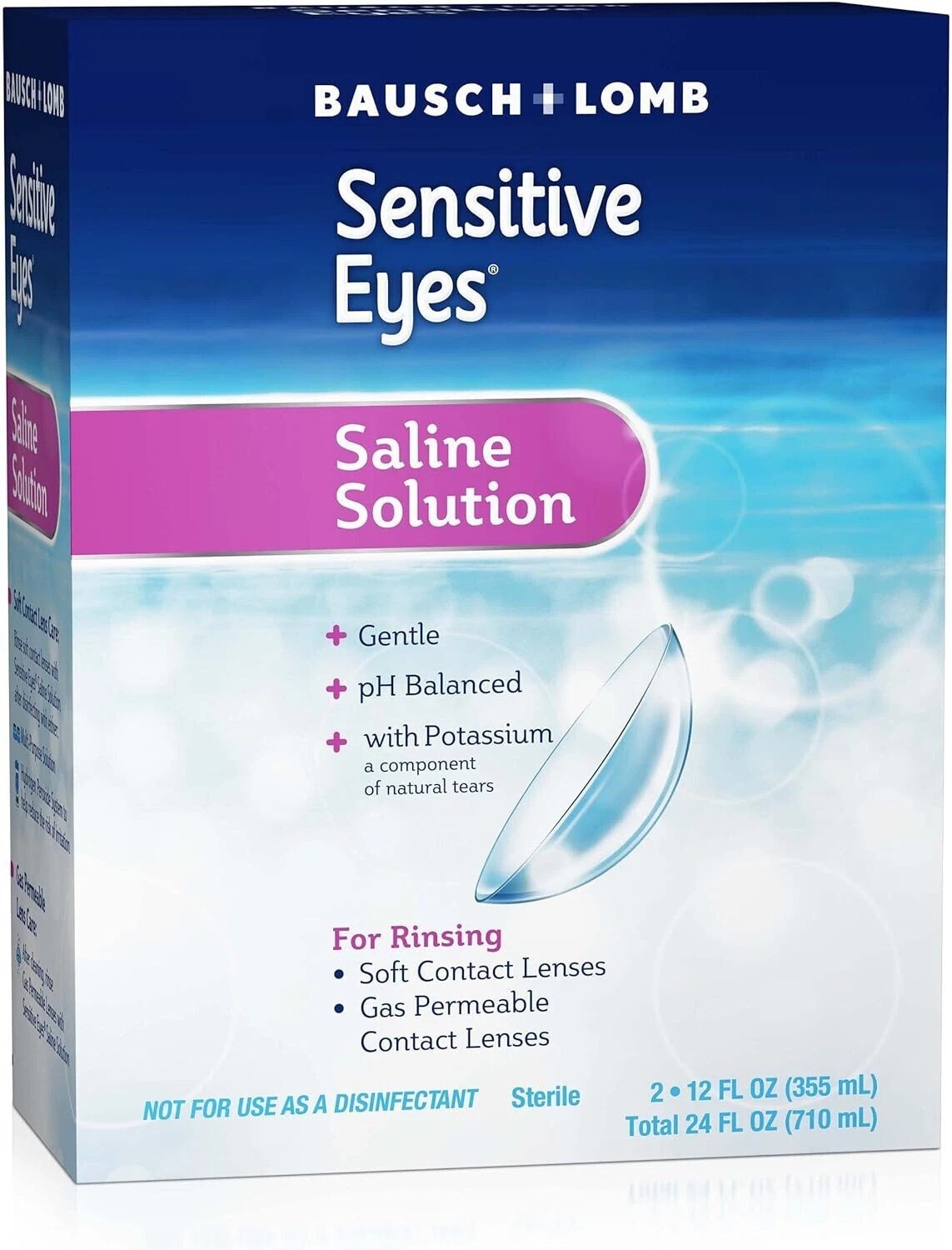 Bausch & Lomb Sensitive Eyes Contact Lens Solution, 12 Fl Oz  (Twin Pack)