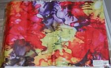 New Rectangular Multicolor Vibrant Splatter Non-Slip Pet Bowl Mat 15" X 23"