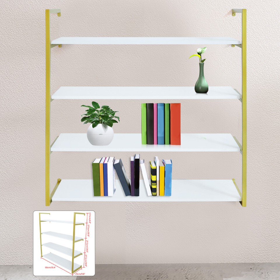 4 Layer Floating Wall Shelves Picture Ledge Display Rack Book Hanging