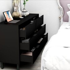 TaoHFE Black 6 Dresser for Bedroom Horizontal Dressers  Chests of Drawers