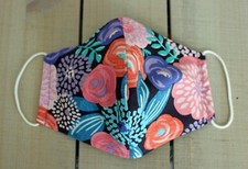 Flower Print print 100 Cotton Face Mask. Nose wire mask. Hand sewn mask made i