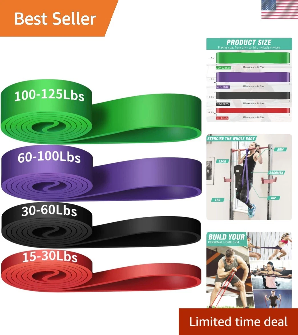 High-Quality Resistance Bands Set - 4 Levels for Versatile Workouts & Therapy