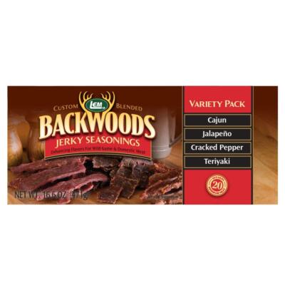 Backwoods Jerky Seasoning Variety Pack Cajun Jalapeno Teriyaki Cracked Pepper