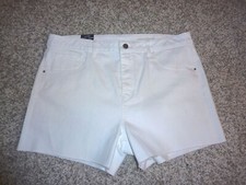 NWT 69 Treasure Bond High Waist Cutoff Foster Boyfriend White Denim Shorts 34