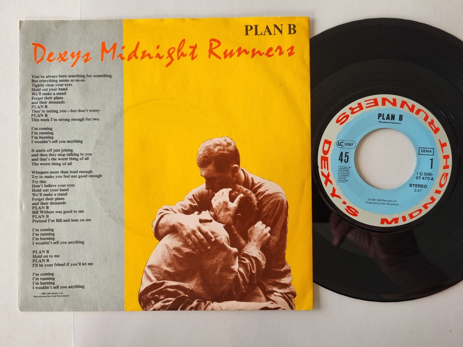 Dexys Midnight Runners - Plan B 7'' Vinyl Holland