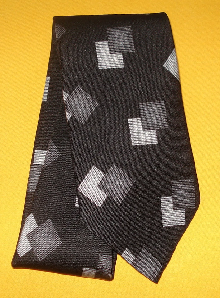 EMPORIO ARMANI BLACk/серый геометрический галстук - галстуки - шеи - дизайнерские галстуки. - Изображение 2 из 3