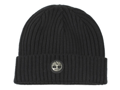 Logo Plate Ribbed Watch Cap Beanie Hat 