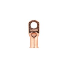 DS18 1/0-GA Copper Ring Terminals, Battery Cable Ends Bare Copper Eyelets 10Pcs