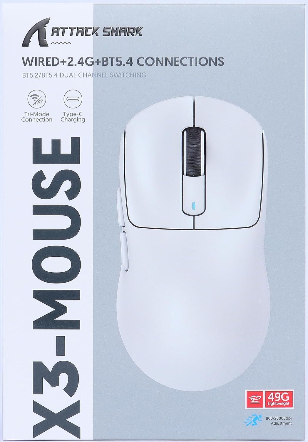 VGN GAMEPOWER X3 SUPERLIGHT Wireless Gaming Mouse, 49g Ultralight