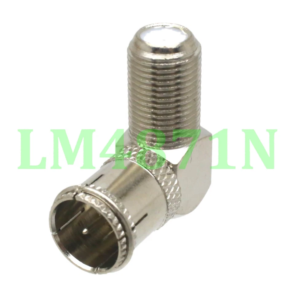 1pc Slide-on Adapter F TV plug male to F TV female connector right angle push-on - Image 2 of 4