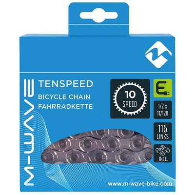 M-Wave Tenspeed E Chain Speed: 10, 11/128'', Links: 116, Silver
