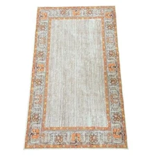 Ruggable Rug Standard Pad Abstract Floral Orange Yellow Brown Beige Taupe 3’x5’