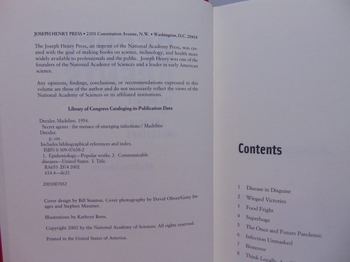 Secret Agents: The Menace Of Emerging Infections by Madeline Drexler (2002, HC) - Picture 7 of 8