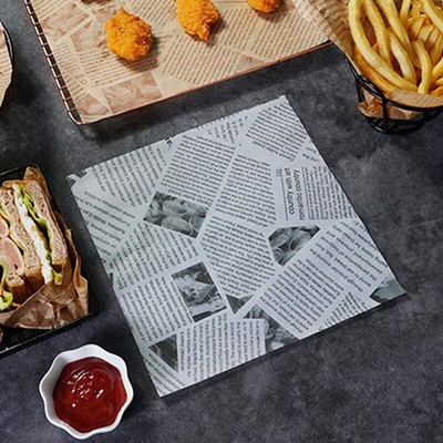 30 Sheets Oil-Proof Wax Paper Bread Sandwich Burger Fries Wrapping Paper BL