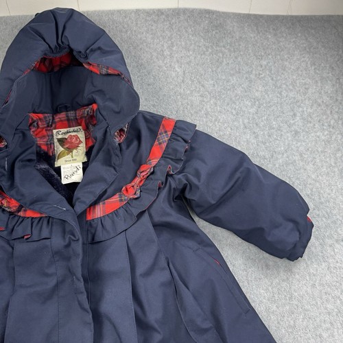 Vintage Rothschild Coat Girls 5 Pleated Cape Navy Blue Classic Lined Traditional - Picture 2 of 18