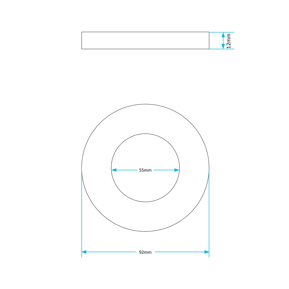 Viva 1 1/2" Flat Doughnut Foam Washer for Close Coupled WC Toilet