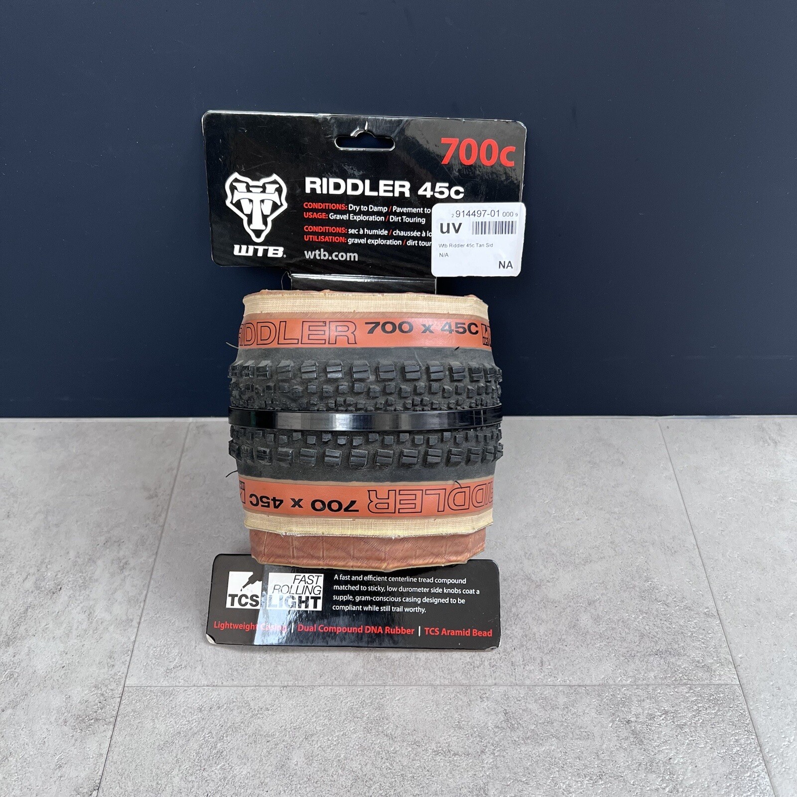 WTB Riddler TCS Tubeless Listo para Luz Rodadura Rápida 700 x 45C - Pared Bronceada ¡Nuevo!