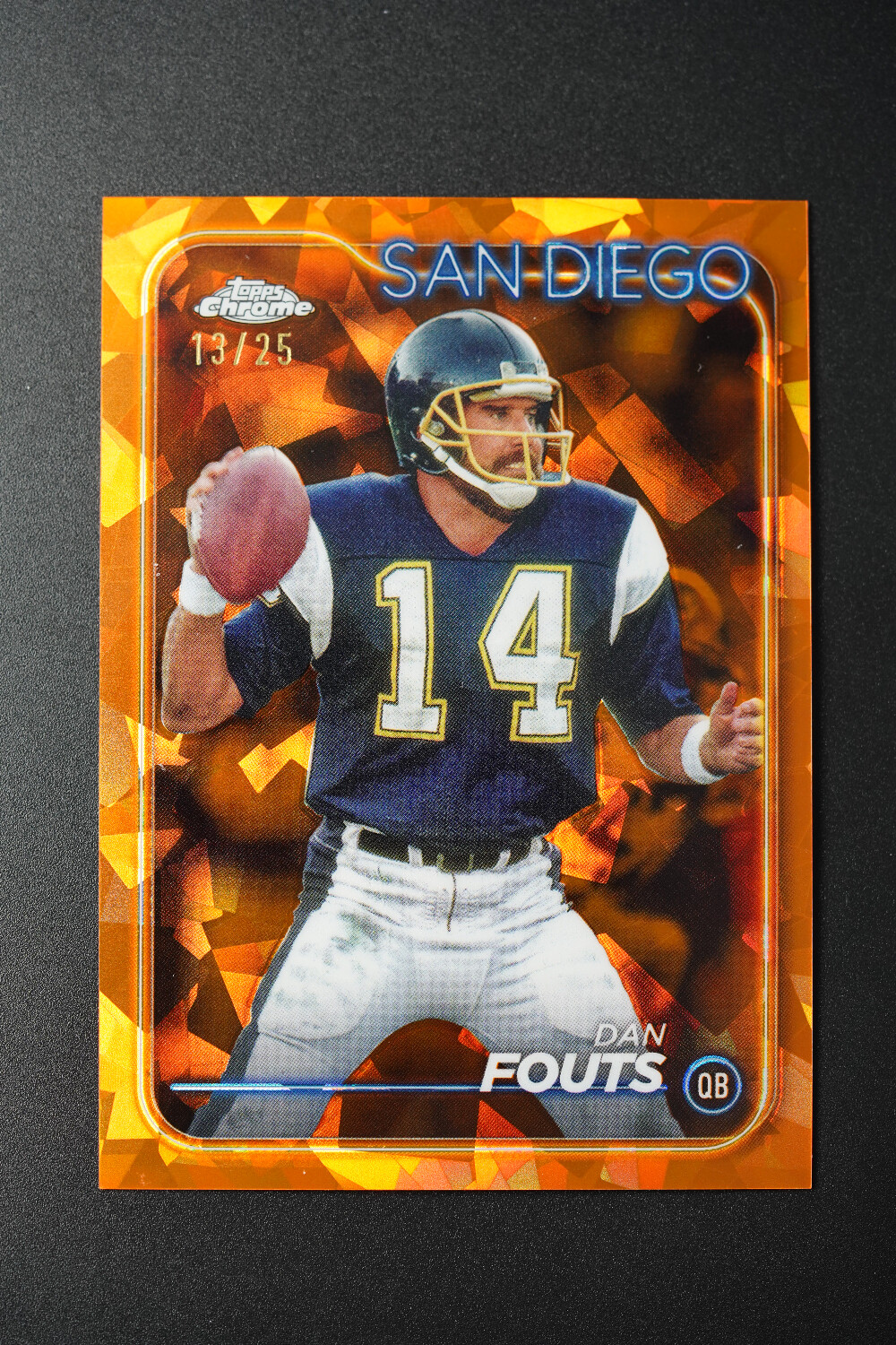 2024 Topps Chrome Sapphire Dan Fouts #172 San Diego Orange Refractor /25 HD
