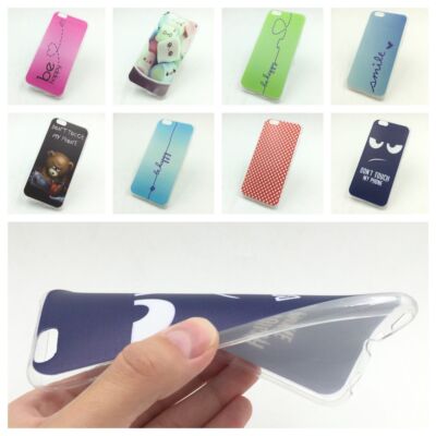 Handy Hülle Cover Case Schutz Tasche Motiv Slim Silikon TPU Schale Bumper Etuis