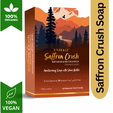 Saffron & Turmeric Organic Body Soap Bar, Moisturizing With Shea Butter